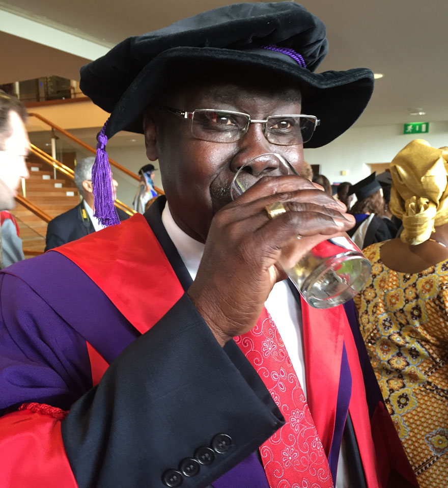 James Hakim receiving his doctorate from UCL in 2016